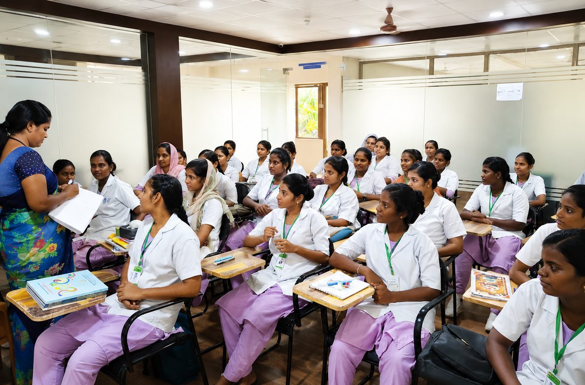 Nursing students in classroom session