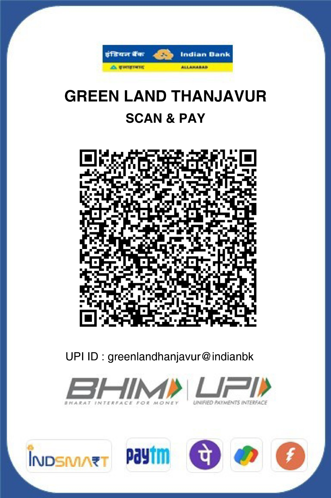 Greenland Thanjavur UPI QR code